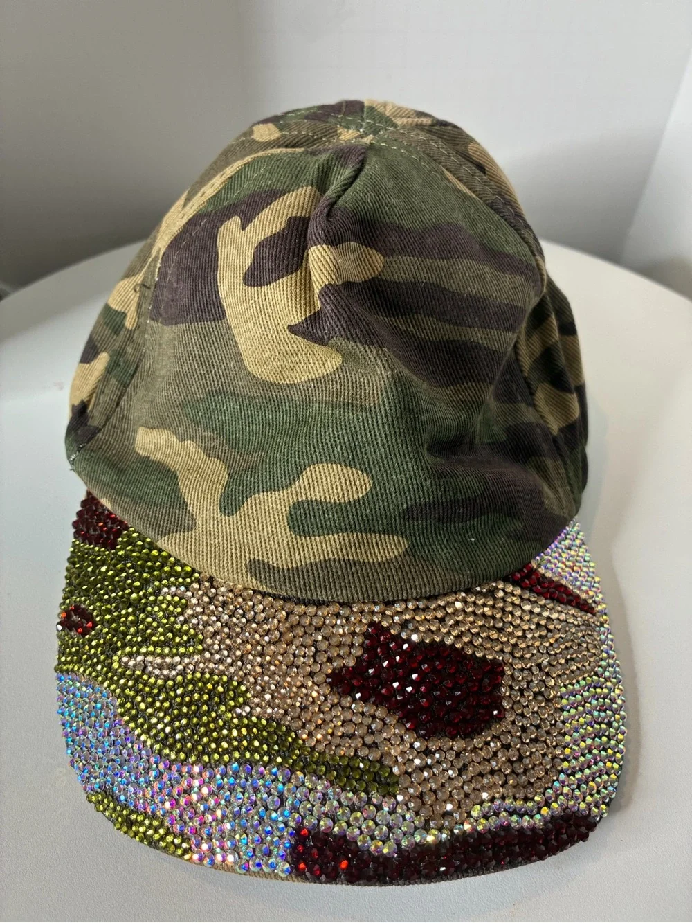 Baby/Toddler Custom Camo Cap with Multi-Color Rhinestone Brim